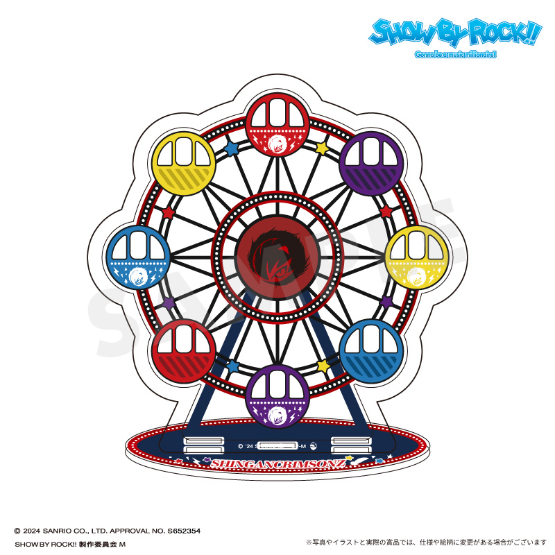 バンドカラーとロゴをデザインした、観覧車モチーフのアクリルフレーム！（【本体サイズ】約W13.0×H13.3×D1.0cm / 【内寸サイズ】約W12.0×H12.1×D0.3cm）