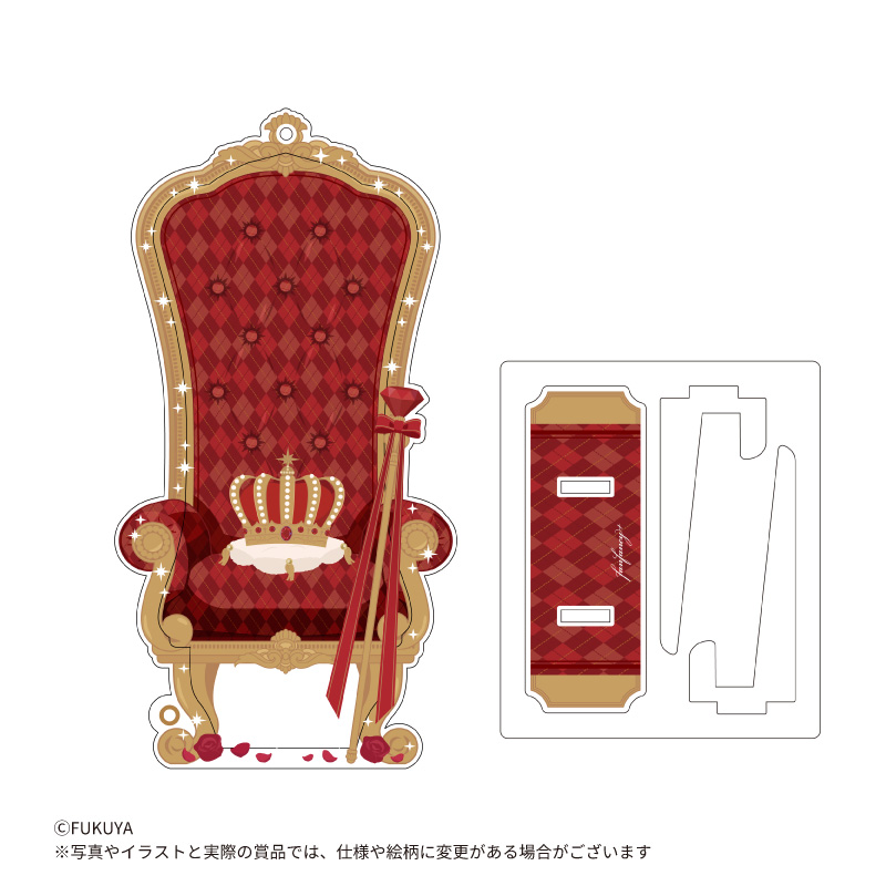 チェック模様のおおきな椅子のデザインのアクリルフレームです。（サイズ：＜本体＞約W8.4×H16.2×D0.7cm＜内寸＞約W6.5×H14.6×D0.3cm※内寸は場所により幅が異なります）