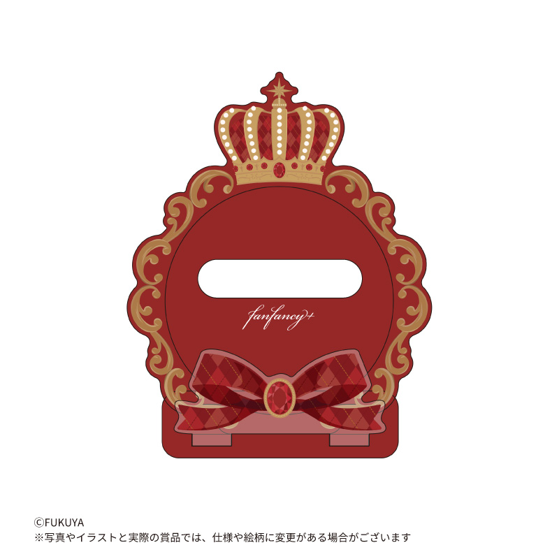 φ57mm缶バッジが飾れる、クラシックな王冠デザインのアクリル缶バッジスタンドです。（本体サイズ：約W7.7×H9.5×D0.9cm）
