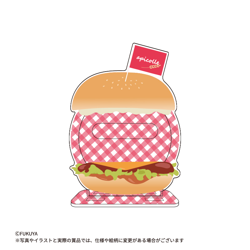 φ57mm缶バッジが飾れるアクリル缶バッジスタンド！推しをハンバーガーでサンドできちゃいます！<br>
（【本体】約W7.0×H9.9×D1.9cm/【内寸】約W5.8×Ｈ5.8×D0.3cm)