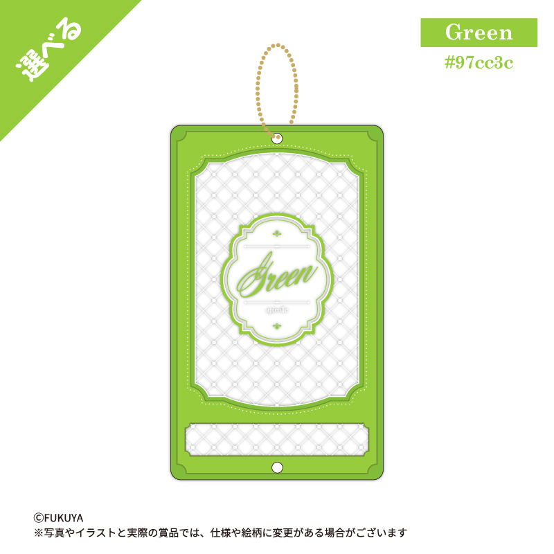 「Green」バリエーションのおなまえカスタムアクリルフレーム。<br>
シンプル＆上品なデザインでカラーが映えるフレームです。<br>
（【本体】約W7.8×H13.1×D0.7cm/【内寸】約W6.8×Ｈ9.4×D0.3cm/【文字パーツ枠内寸】約W6.8×Ｈ1.2×D0.3cm)<br>
【当選後、他の色への交換が可能な商品です】