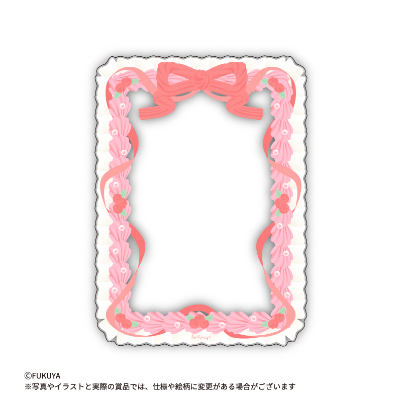 デコレーションケーキのようなホイップのリボンがかわいい♪ポストカードが収納出来るサイズ。<br>
【本体】約W12.5×H17.2×D0.2cm /【内寸】約W10.3×H15.2×D0.1cm<br>