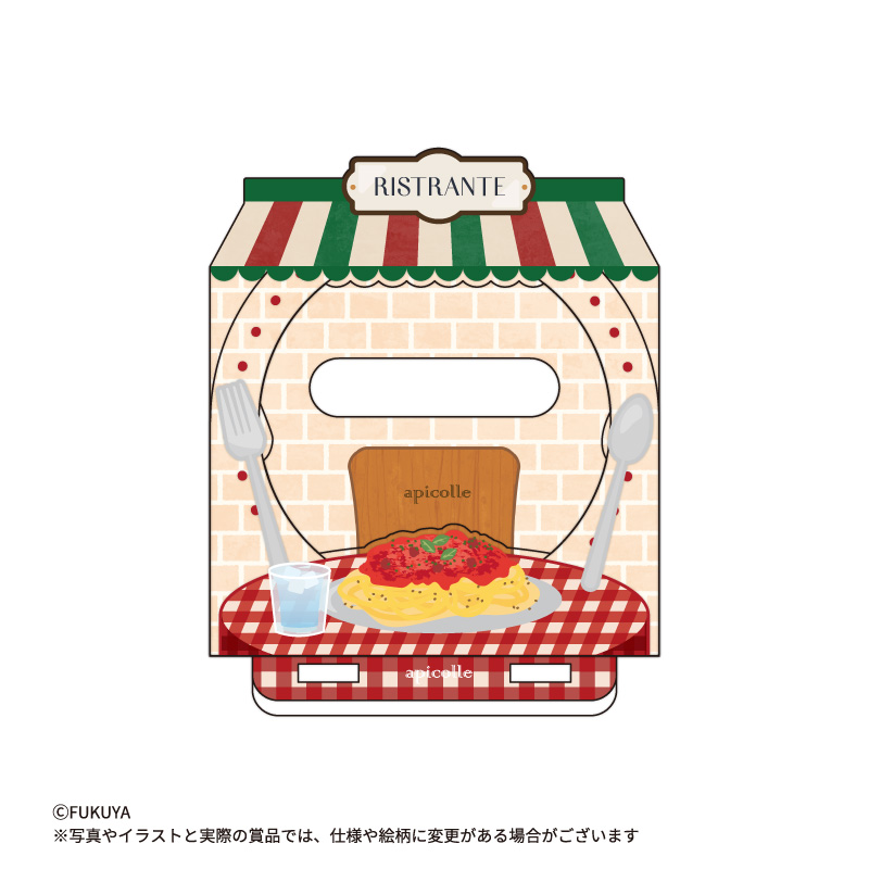【C賞】<br>
各国のグルメをデザインした缶バッジスタンド。<br>
従来の缶バッジスタンドより厚みがあり自立します。<br>
(【本体サイズ】約W7.4×H8.3×D0.9cm<br>
【対象サイズ】5.7ｃｍ缶バッジ用)<br>