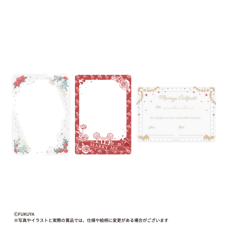 3つのデザインのクリアカード3枚セット。<br>
カードグッズと重ねてアクリルフレームに入れたり、硬質カードケースに入れることで<br>
グッズを更に可愛く飾ることが出来ます。（本体サイズ：W6.4×H9.0cm）