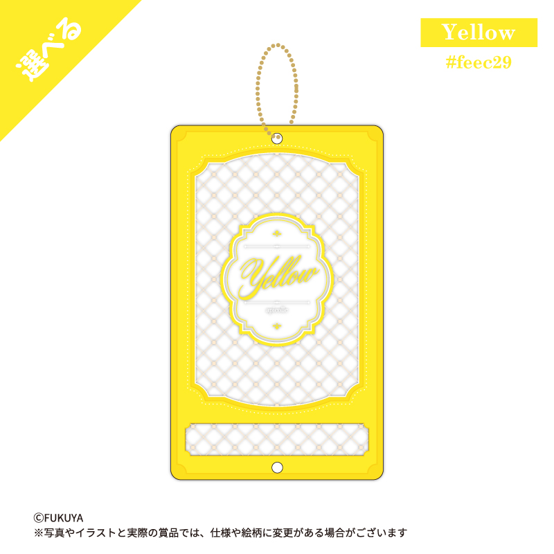 「Yellow」バリエーションのおなまえカスタムアクリルフレーム。<br>
シンプル＆上品なデザインでカラーが映えるフレームです。<br>
（【本体】約W7.8×H13.1×D0.7cm/【内寸】約W6.8×Ｈ9.4×D0.3cm/【文字パーツ枠内寸】約W6.8×Ｈ1.2×D0.3cm)<br>
【当選後、他の色への交換が可能な商品です】