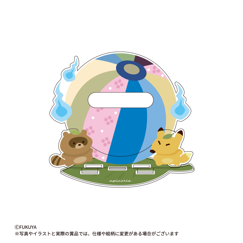 10回くじ特典 アクリル缶バッジスタンド たぬきときつね