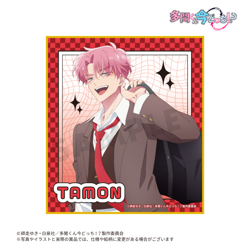 新規描き下ろしイラストを使用したミニ色紙です。（本体サイズ:約H13.5×W12cm）