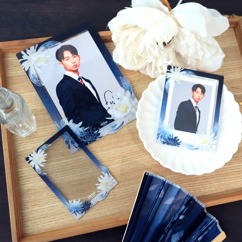 「美品」 INSTANT PHOTO CARD スペシャルカード ウナク 硬質ケース インスタントフォトサイズ 月下美人 青| FUKUYA